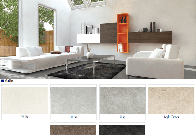 Olympia Concrete Matte Porcelain Tiles Color: White, Silver, Grey, Light Taupe, Brown, Black Size: 24x24 12x24