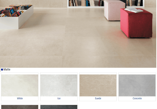 Olympia Evolve Matte Porcelain Tiles Color: White, Ice, Suede, Concrete ...
