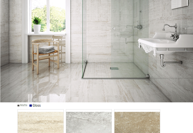 Olympia Heritage Matte and Gloss Glazed Porcelain Tiles Color: Beige, Gris, Noce Size: 12x24 18x18