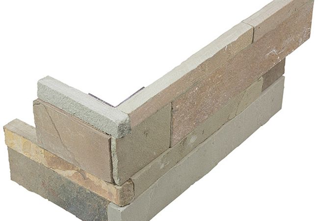 Richmond Tile Ledger Stone African Dune Assembled Corner 6"x18"