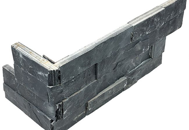 Richmond Tile Ledger Stone Carbon Assembled Corner 6"x18"
