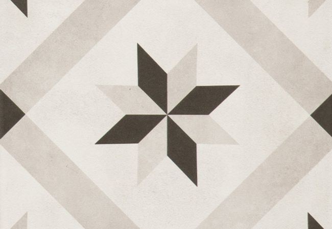 Richmond Tile Geoshapes Ice 8x8 Compass Deco