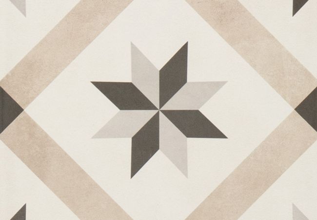 Richmond Tile Geoshapes Sand 8x8 Compass Deco