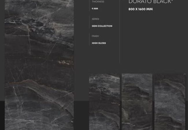 Sidco 32x64 Porcelain Tile Dorato Black