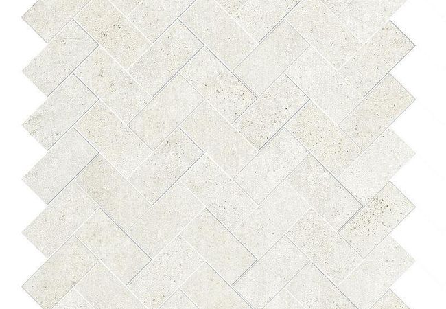 Sapphirus Stone & Tile Ark Ivory Matt Herringbone Porcelain Mosaic