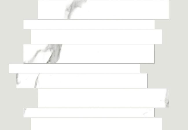 Sapphirus Stone & Tile Bianco River Polished Linear Porcelain Mosaic