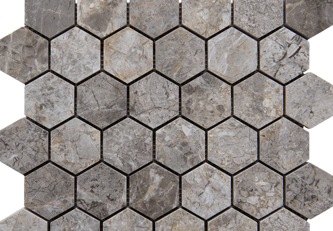 Sapphirus Stone & Tile Golden Tundra Hexagonal Polished Marble Mosaic