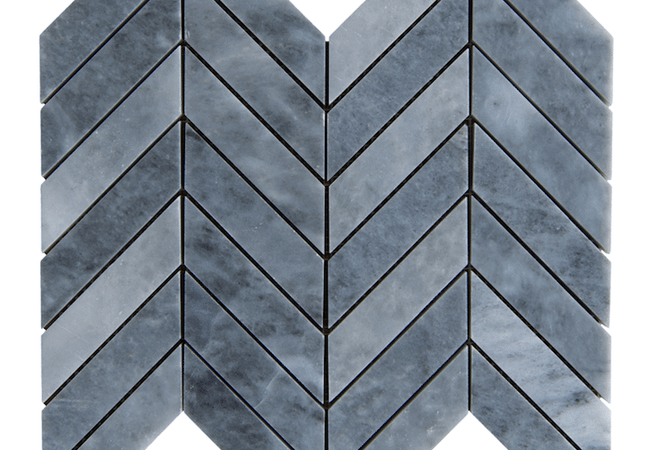 Sapphirus Stone & Tile Grigio Marmi Herringbone Polished Marble Mosaic