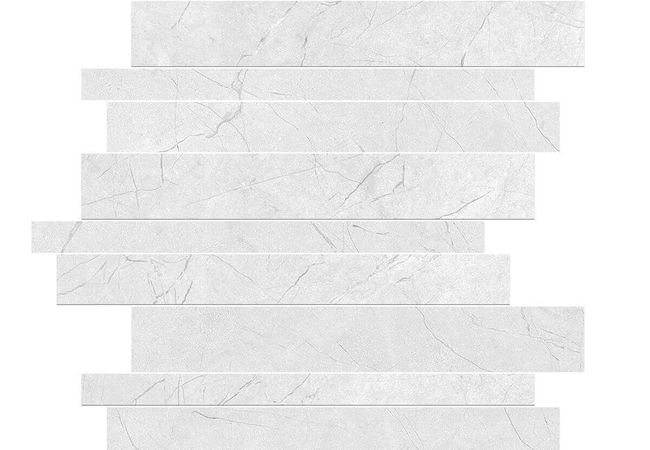 Sapphirus Stone & Tile Mood Grey Polished Linear Porcelain Mosaic