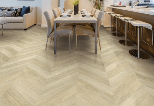 Twelve Oaks Surewood Chevron Toasted Almond Luxury Vinyl Plank view 2