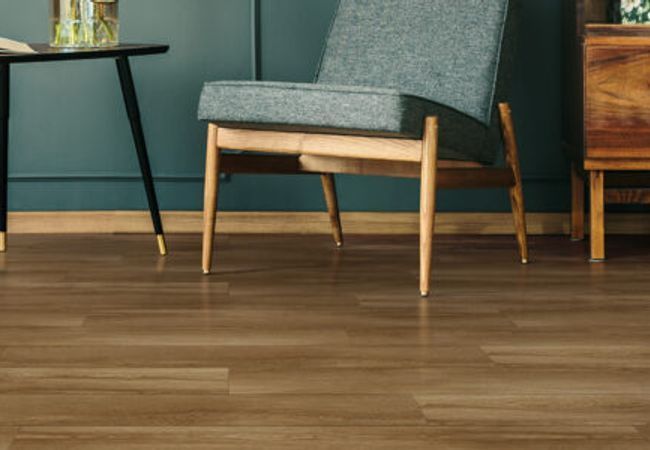 Twelve Oaks Wishbone Border Classic Auburn Luxury Vinyl Plank view 2