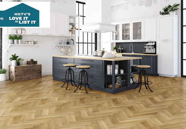 Twelve Oaks Wishbone Herringbone Timeworn Natural Luxury Vinyl Plank view 2