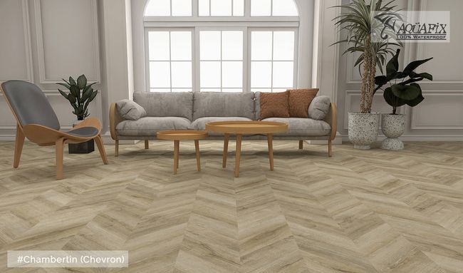 Aquafix Grand Cru Chevron Chambertin Luxury Vinyl Plank view 2