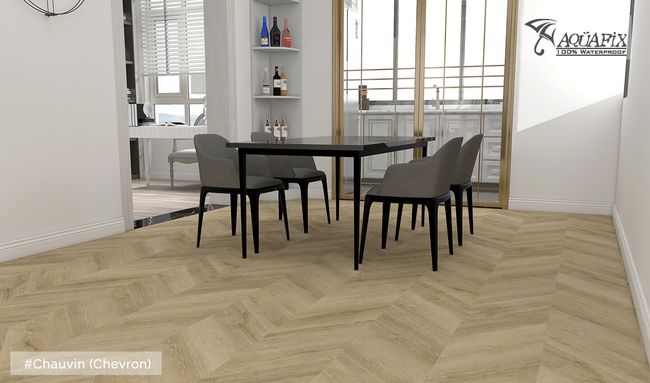 Aquafix Grand Cru Chevron Chauvin Luxury Vinyl Plank view 2