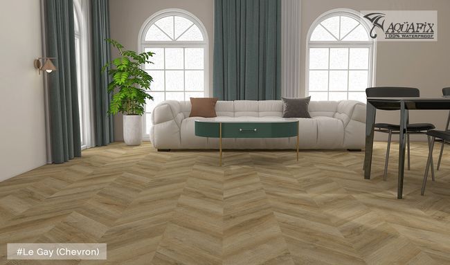 Aquafix Grand Cru Chevron Le Gay Luxury Vinyl Plank view 2