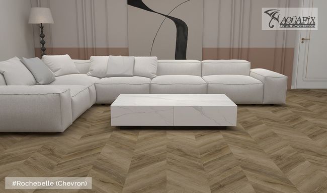 Aquafix Grand Cru Chevron Rochebelle Luxury Vinyl Plank view 2
