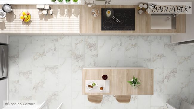 Aquafix Smart Tile Classico Carrara Vinyl Tile view 2