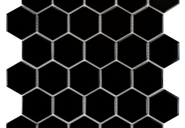 Urban Zebra Porcelain Mosaic Porcelain Tile Black