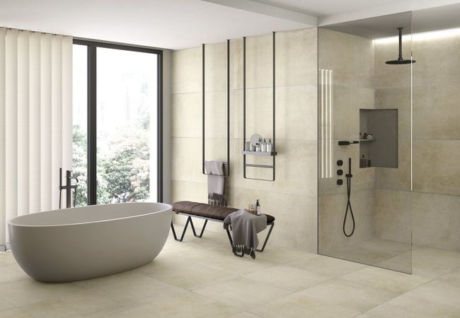 Urban Zebra Flow Porcelain Tile Ivory view 3