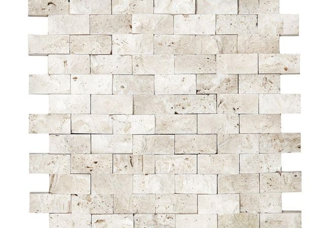 Anatolia Tile & Stone Ivory Travertine flooring collection sample
