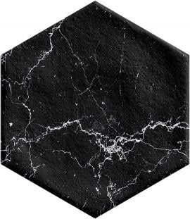 CIFL Porcelain - Hexagons Dorset Black Matte Porcelain 8" x 10", CIFL