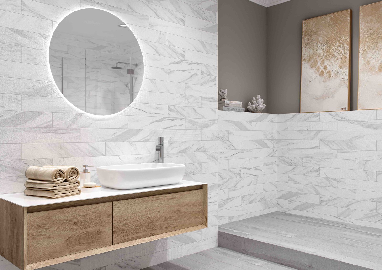 CIFL Porcelain - Planks Albion White Porcelain Mosaic 4" x 24", CIFL