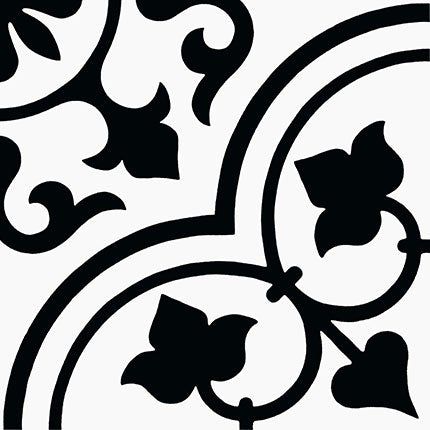 CIFL Porcelain - Squares Vinci Black & White Matte Porcelain 8" x 8", CIFL