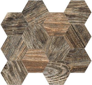 CIFL Time Stonewash Glazed Hexagon Porcelain Tile 12.4" x 14.37", CIFL